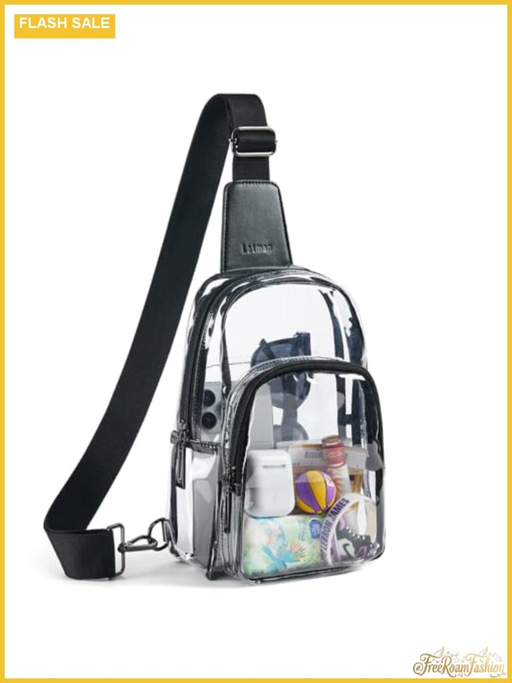 Clear Crossbody Bag Stadium Approved TPU Zipper Purse for Events